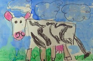 how to draw a cow