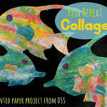 Painted paper fish collage art project