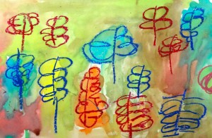 Watercolor leaves art lesson