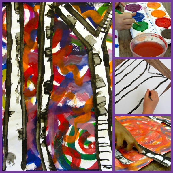 Birch tree collage