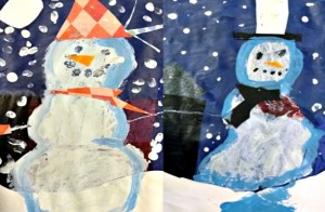 snowmen at night