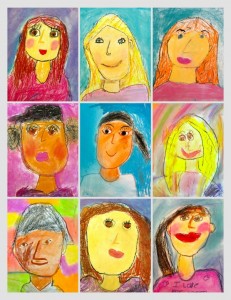 chalk portrait collage