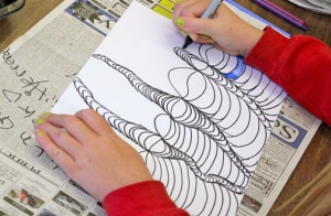 spiral-doodle art lesson