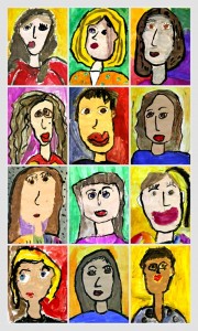 tempera portrait collage