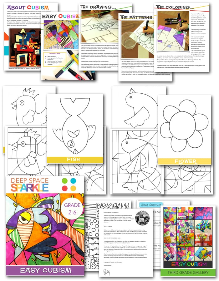 Easy Cubism Art Activities Deep Space Sparkle