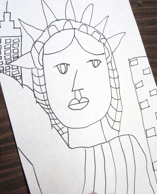 Statue of Liberty outline drawing