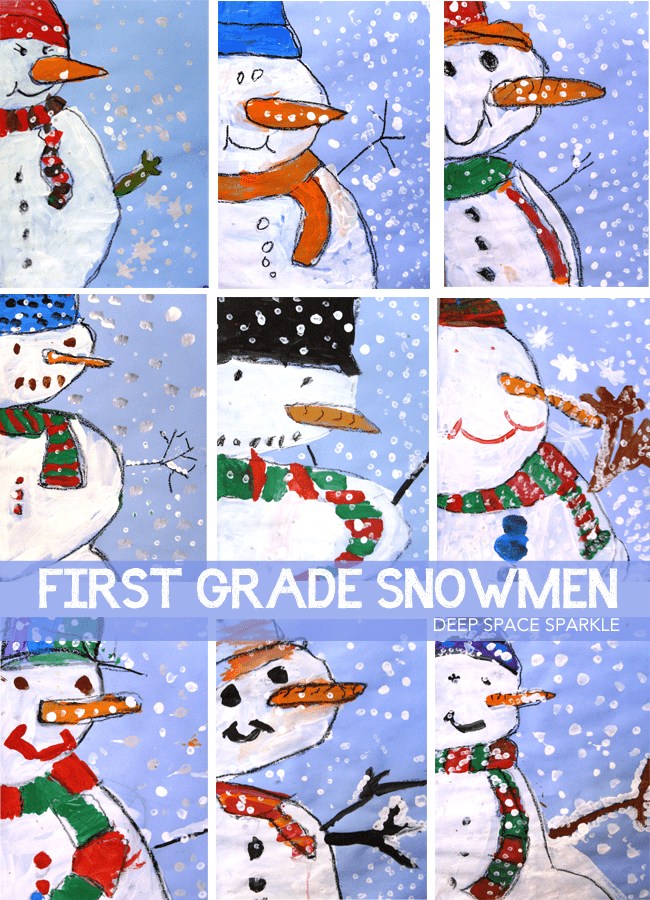 How to draw and paint a three-quarter view snowman