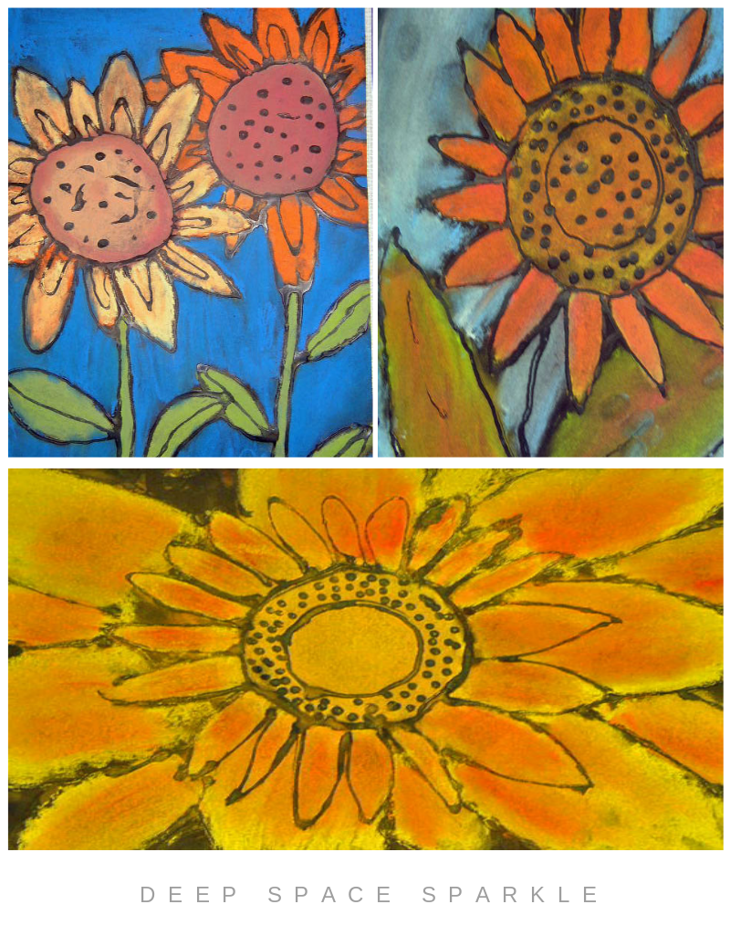 Pastel Sunflower Art Lesson Gallery