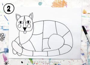 Line and Pattern Cat | Deep Space Sparkle