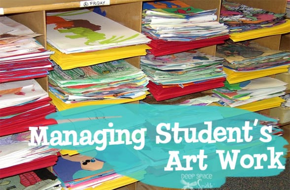 Art Studio Storage in Art School Classroom.