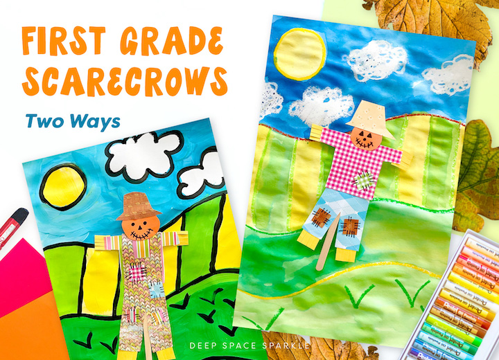 First Grade Scarecrows done in two different ways