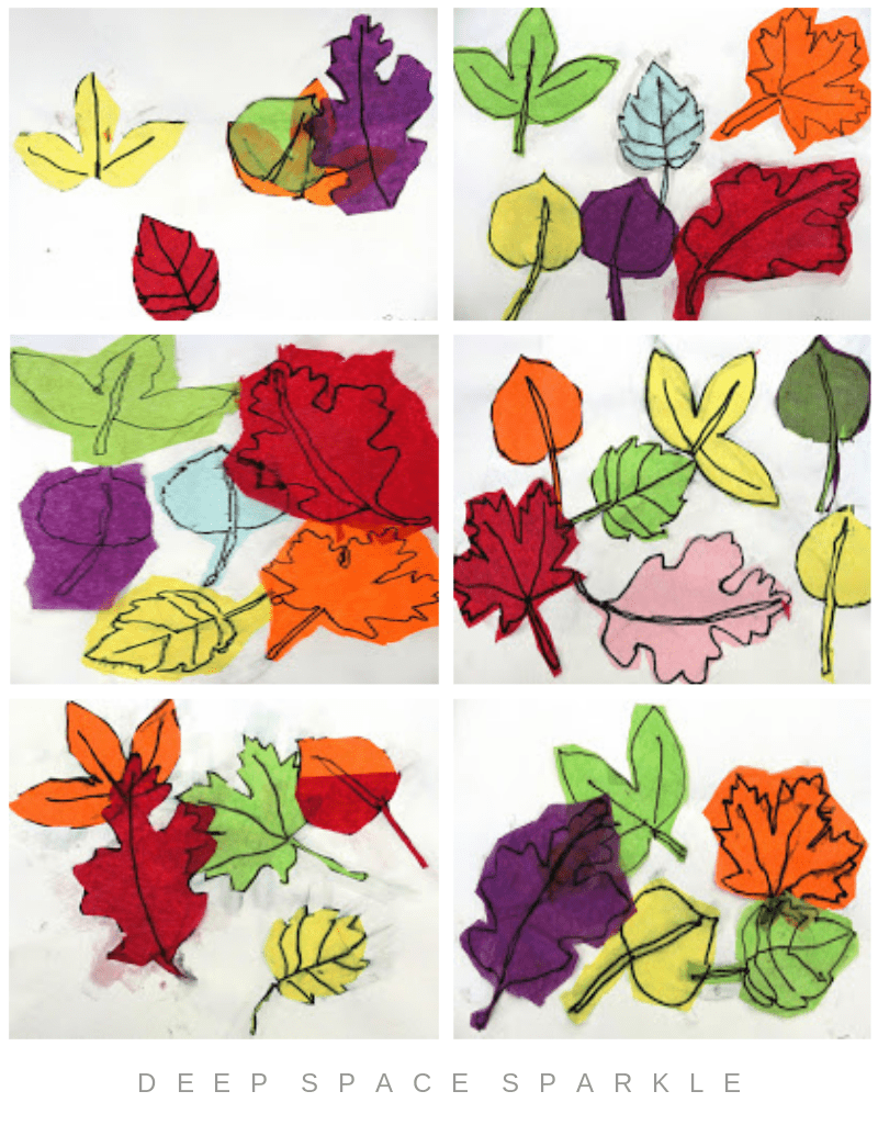 Fall leaves in tissue paper