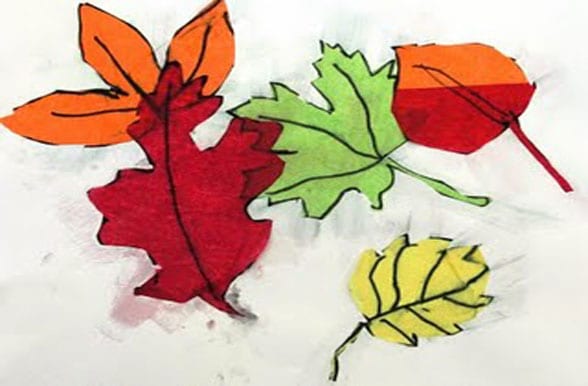 Scrap Paper Fall Leaf (Free Printable) - Little Learning Club