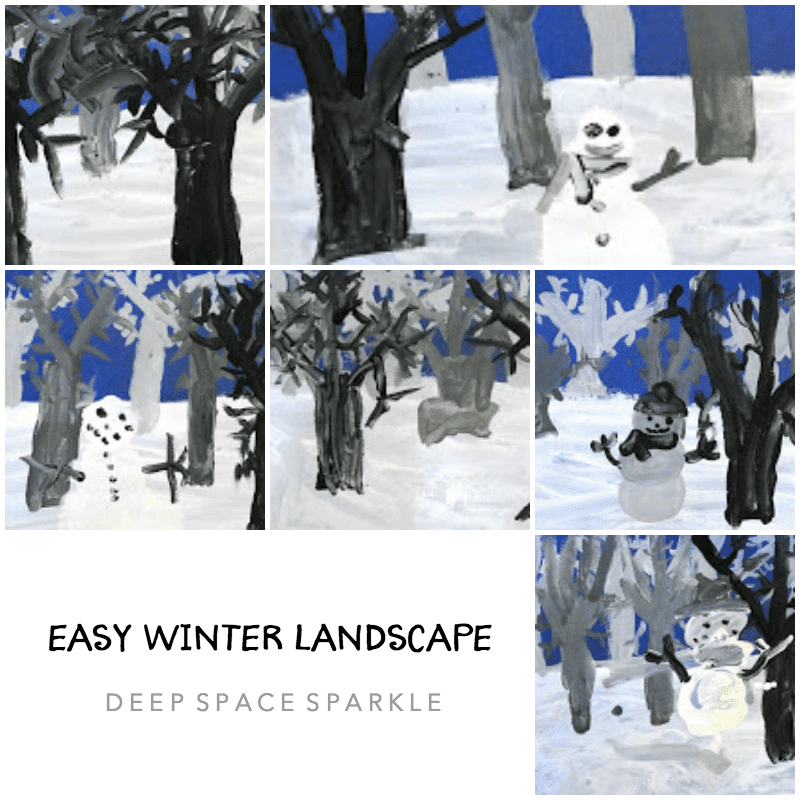 Easy Winter Landscape For Second And Third Grade Deep Space Sparkle