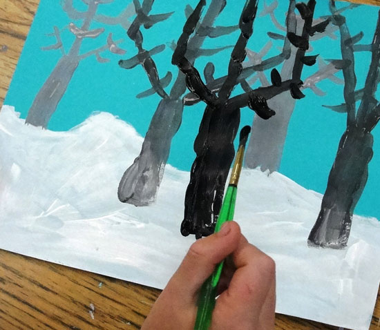 Easy Winter Landscape For Second And Third Grade Deep Space Sparkle