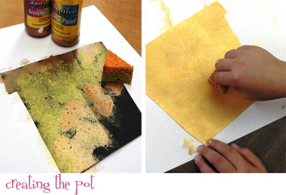 Creating the pot- Poinsettia Plant Mixed-Media 