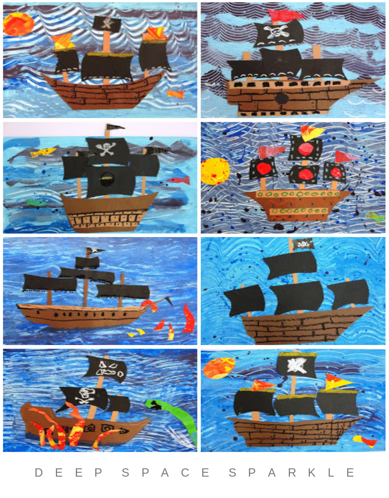 Pirate Ships Art Lesson Gallery