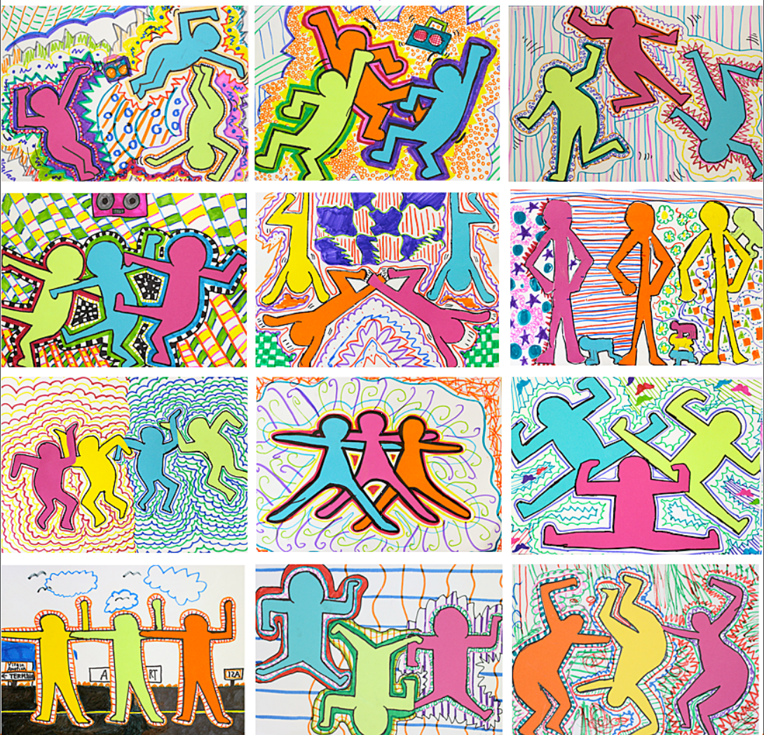 Graffiti color figures by Keith Haring