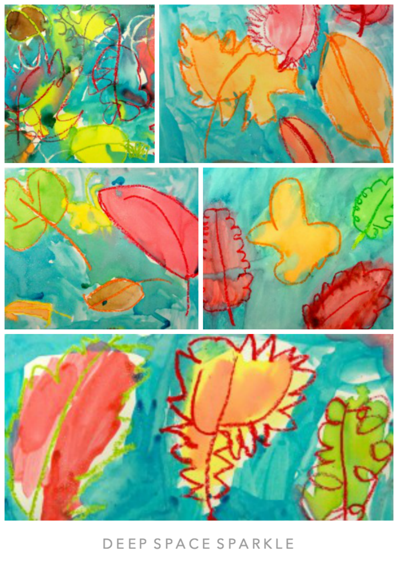 Watercolor Leaves Art Lesson Gallery