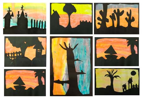 Understand positive and negative space with this sunset silhouette art project for kids. From Deep Space Sparkle