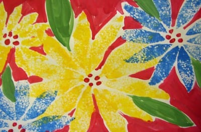 An easy holiday or anytime craft that can turn an ordinary kitchen sponge into a beautiful piece of art. Great printmaking art project for kids.