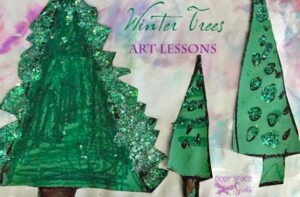 Winter Trees Art Project | Deep Space Sparkle