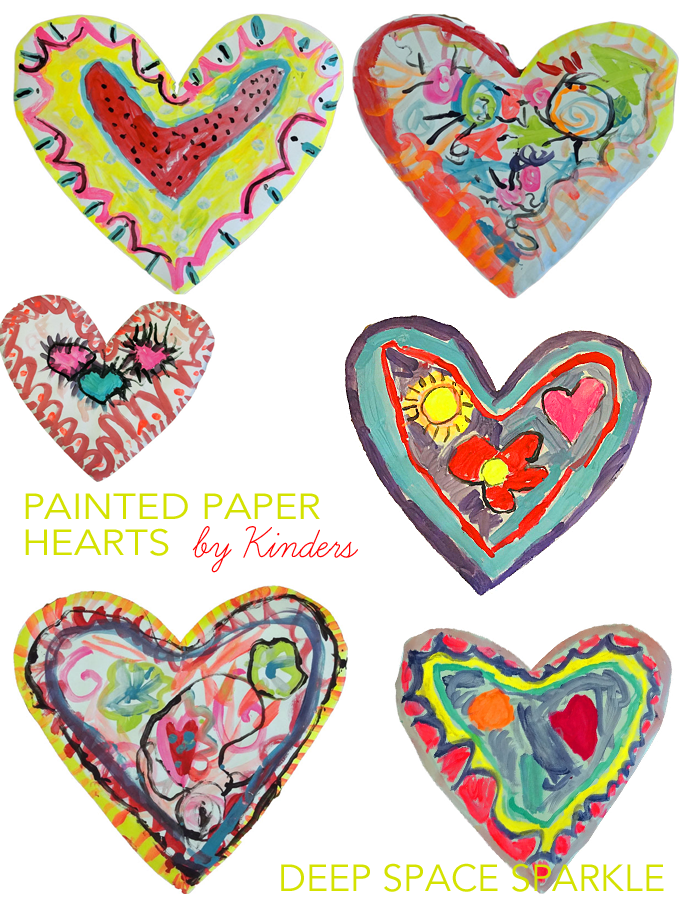 Painted Paper Hearts: quick and easy craft project for Valentine’s Day or anytime