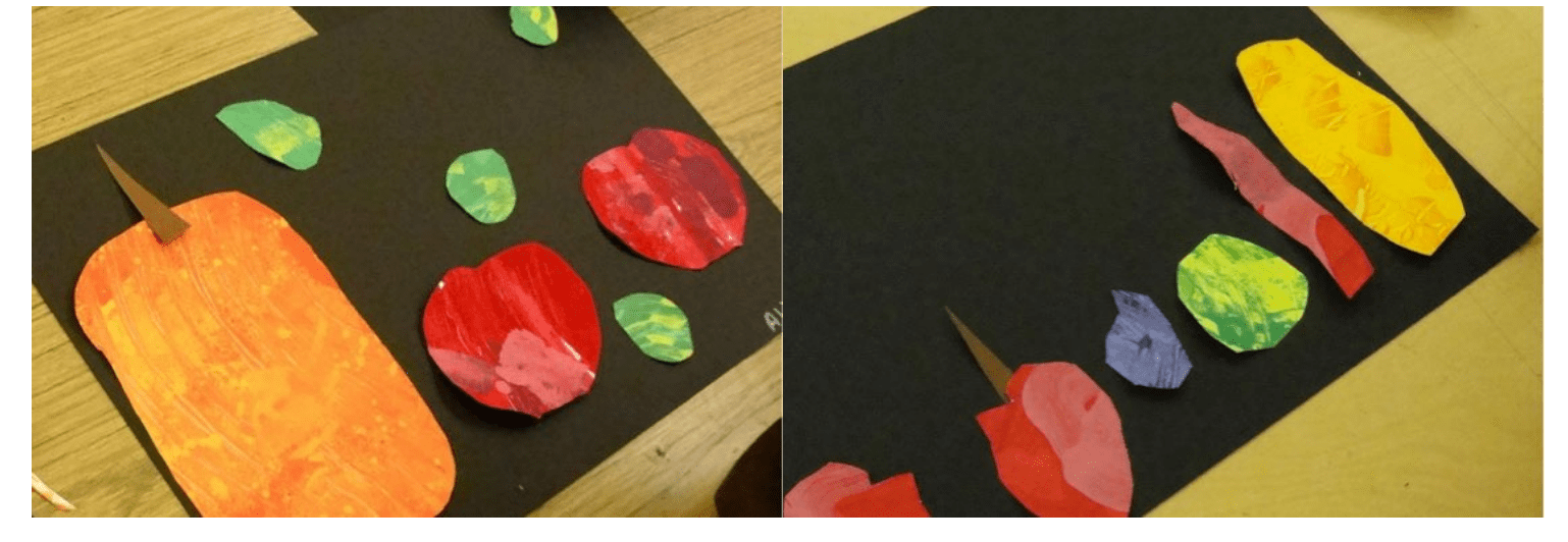 Fruit baskets with painted paper project