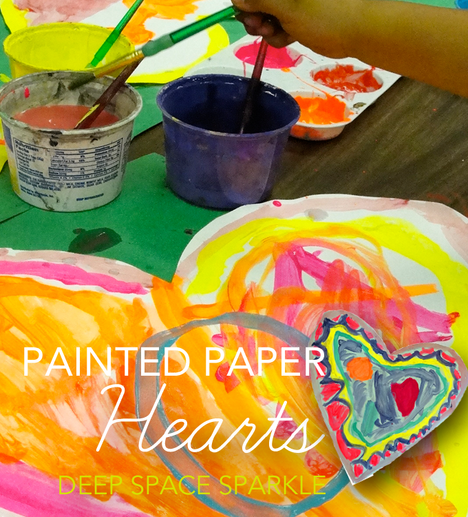 Painted Paper Hearts: quick and easy craft project for Valentine’s Day or anytime
