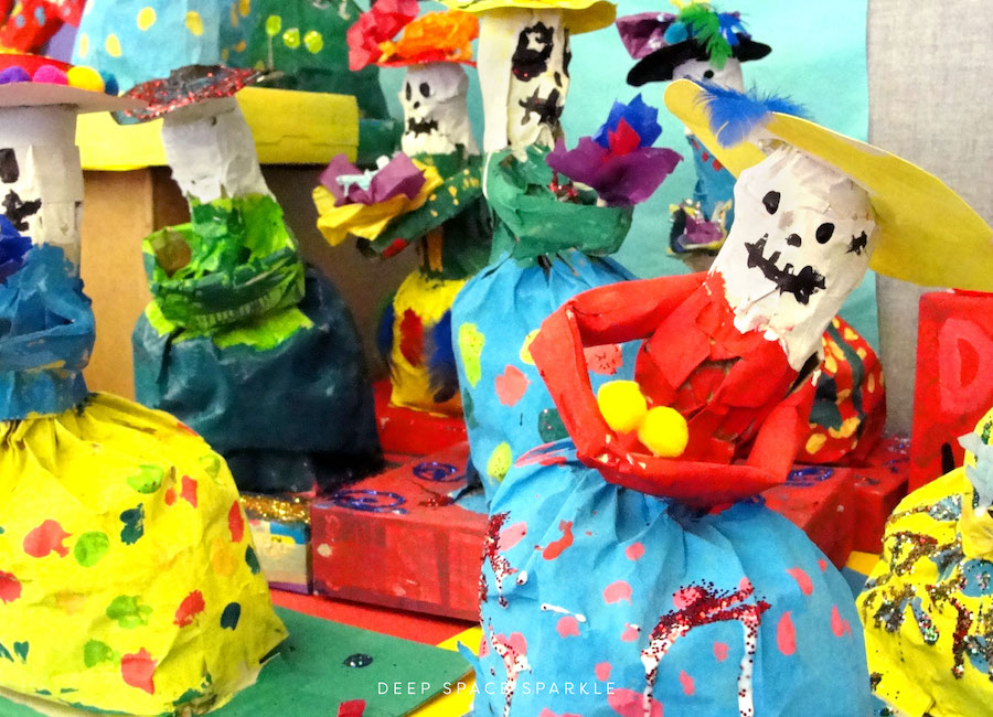 Art Projects Inspired by Earth Day and Day of the Dead Catrina Dolls