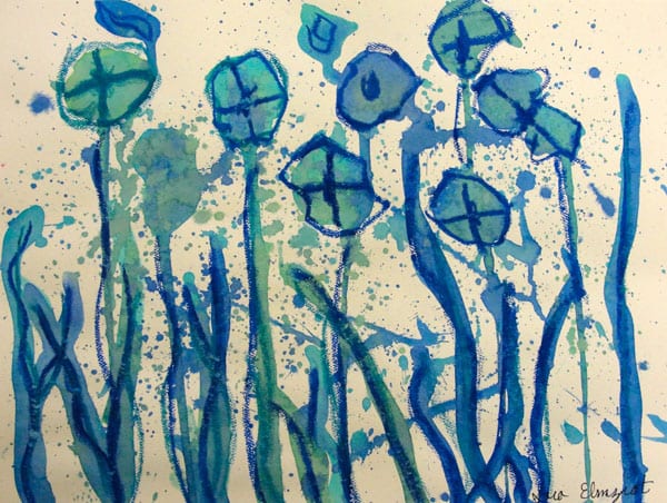 watercolor poppies spring art lesson for fourth graders