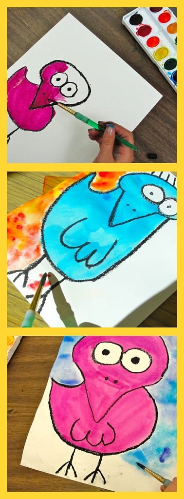 Kids draw and paint a simple bird inspired by American artist, James Rizzi.
