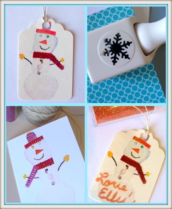 Turn your children’s winter art into holiday gift tags