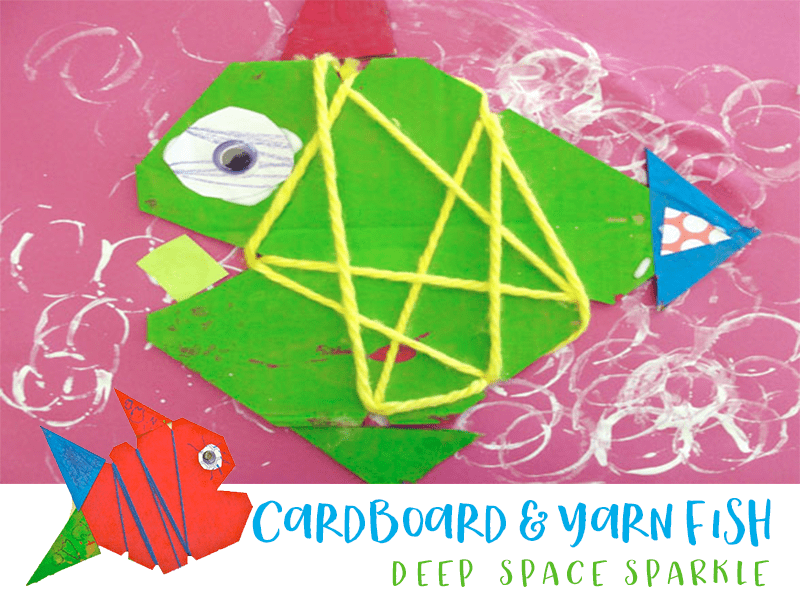 CARDBOARD AND YARN FISH CRAFT FOR KIDS