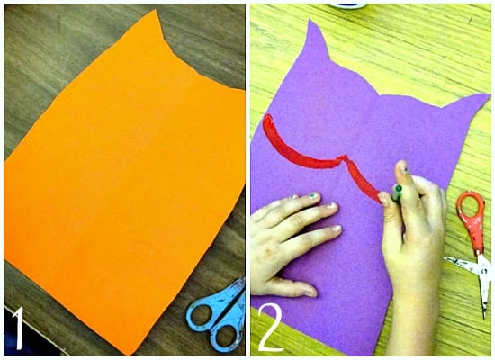 Outlining the Laurel Burch cat shapes