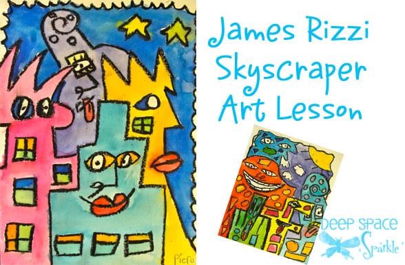 Kids draw and paint a funky cityscape inspired by American artist, James Rizzi.