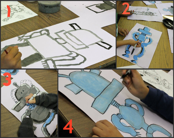how to draw a robot