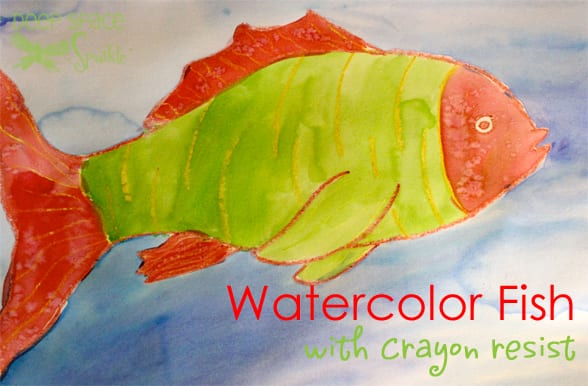 Watercolor Resist Tropical Fish | Deep Space Sparkle