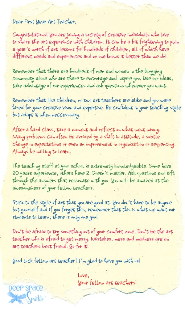 9 experience exciting letters Sparkle Space Dear Year Deep First art teacher 9 experience exciting letters Sparkle Space Dear Year Deep First art teacher