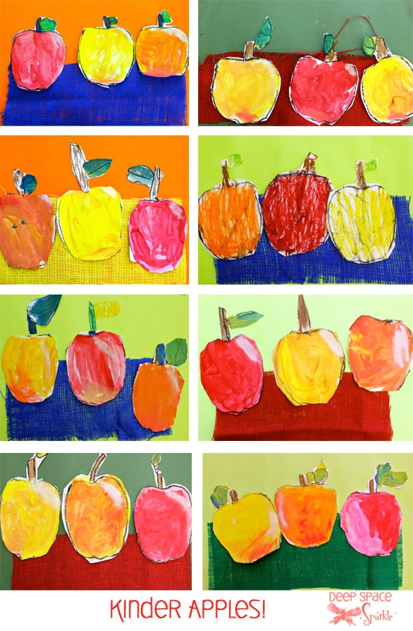 Prueba esta bonita manualidad con manzanas con tus hijos y luego experimenta con los colores para pintar tus manzanas.