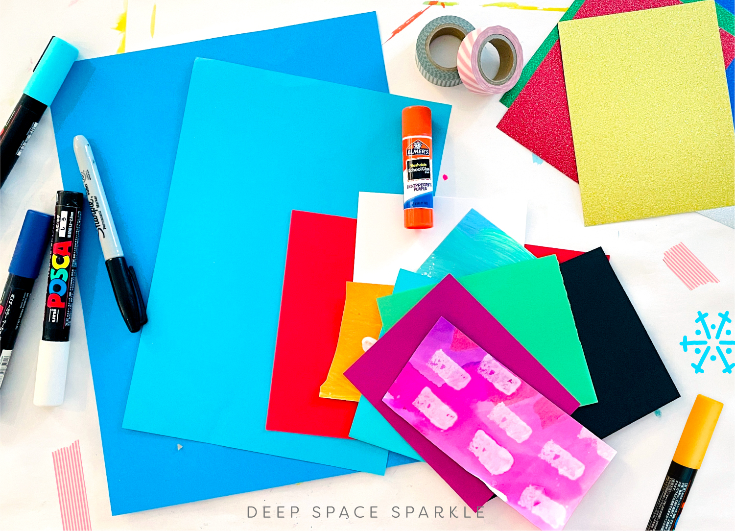 Holiday Collage Project using simple supplies | Deep Space Sparkle