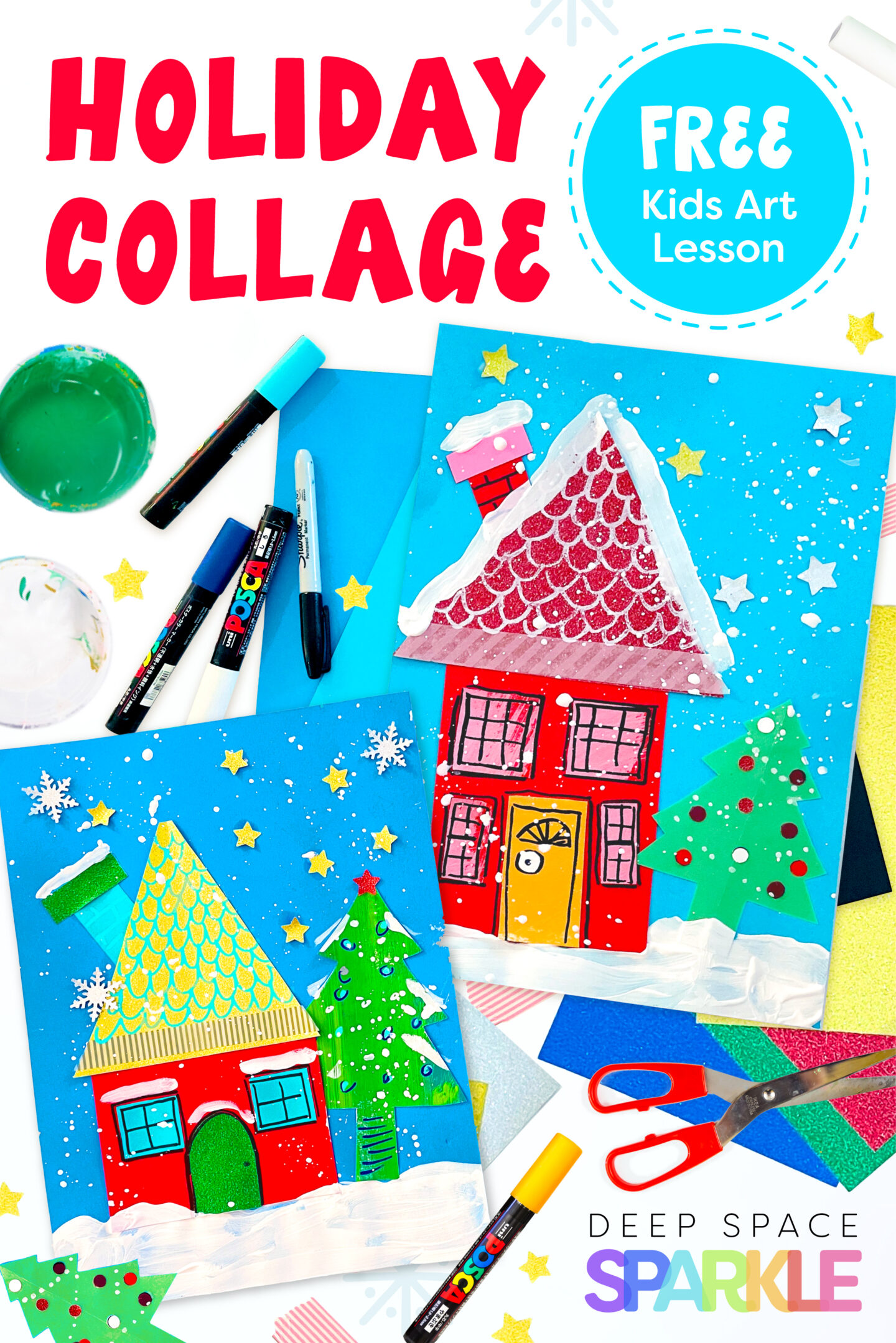 How to make a winter holiday cabin in the woods | Art Project for Kids