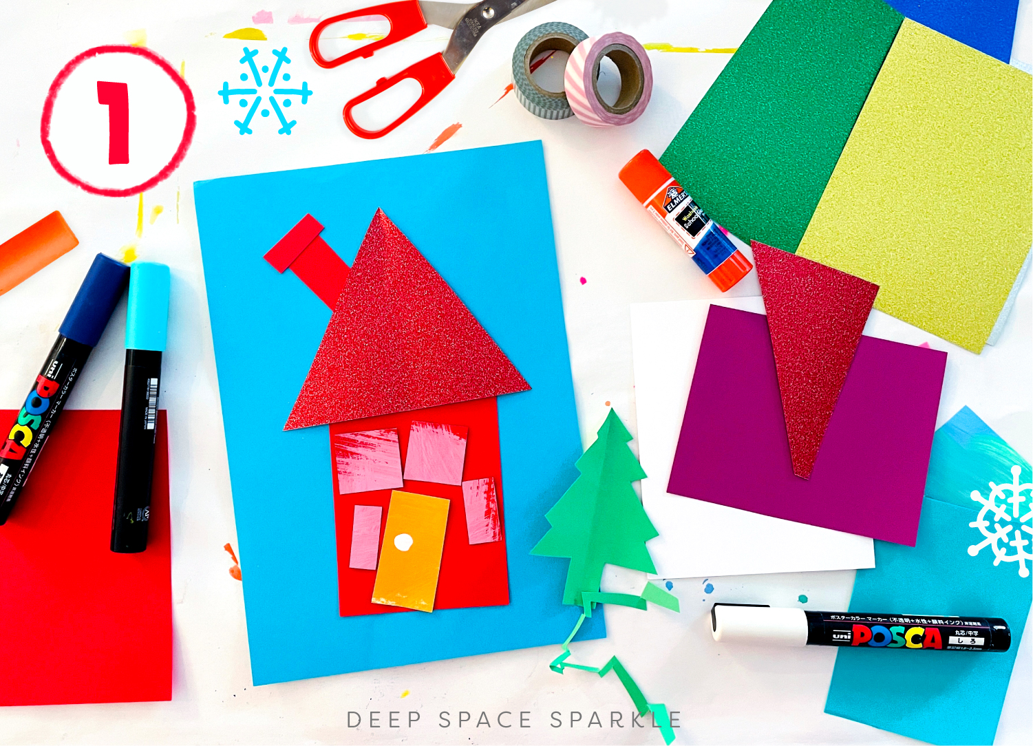 How to make a winter cabin Art Project | Deep Space Sparkle