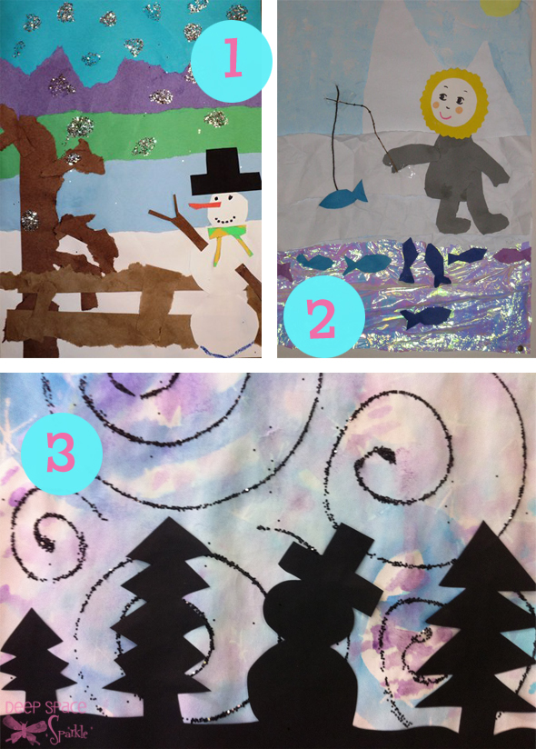 1,2, and 3 winter art 