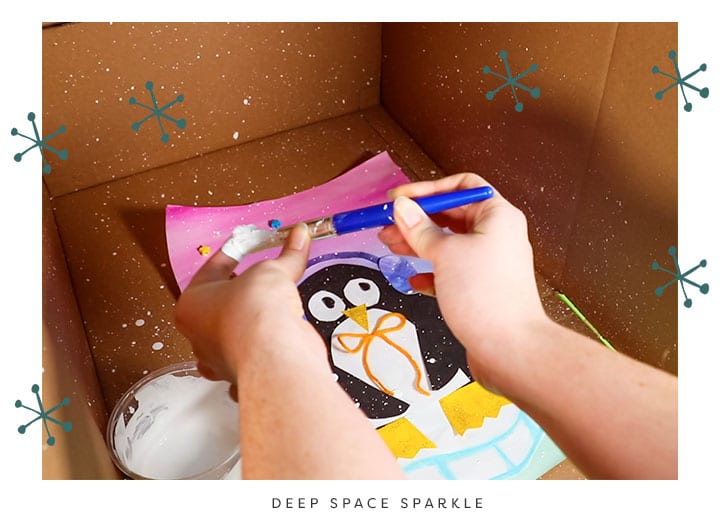 happy paper penguin project splatter paint winter lesson for kids