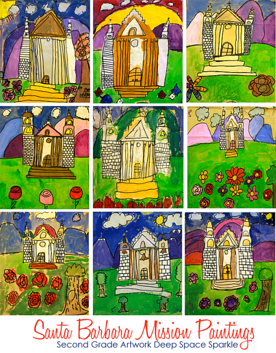 Santa Barbara Mission Paintings Deep Space Sparkle