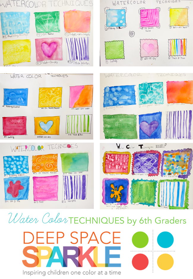 A practice lesson of watercolor techniques that helps kids prepare for more advanced watercolor art lessons