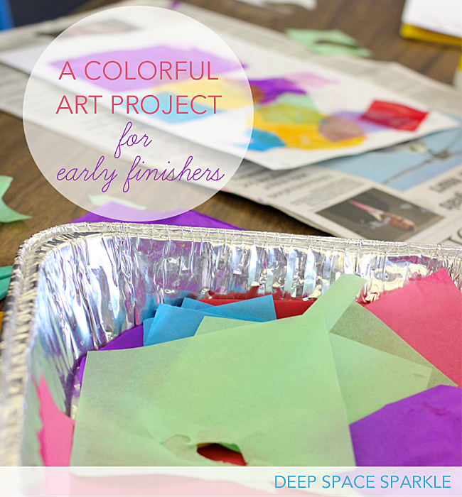 Collage Art Project for Kids Using Bleeding Tissue Paper - Buggy