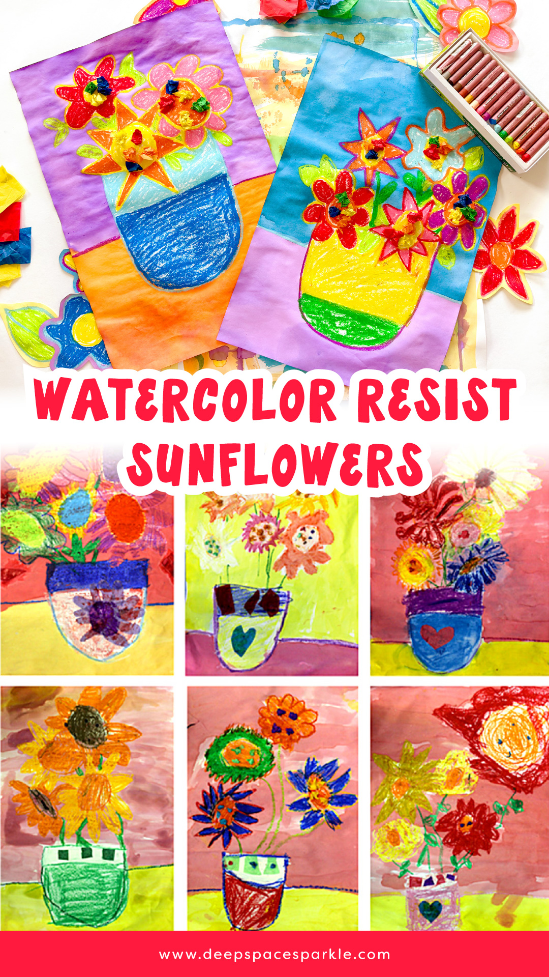 Watercolor Resist Sunflower