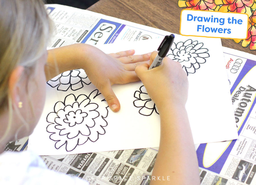 Watercolor Pen Flowers for the First Day of School